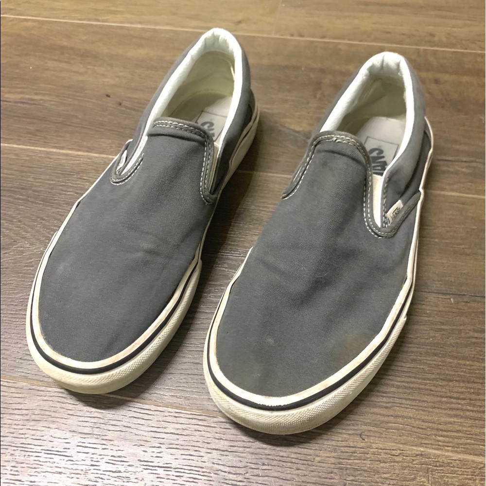 Vans Gray Slip On Shoes